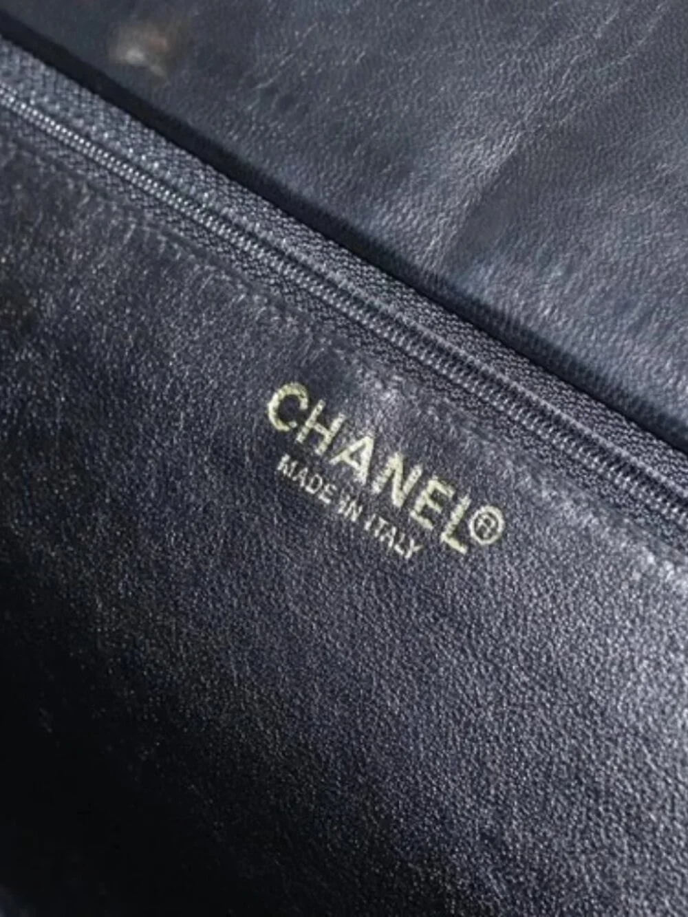 CHANEL Chain Hand Bag Cotton Black Gold CC Auth bs23972